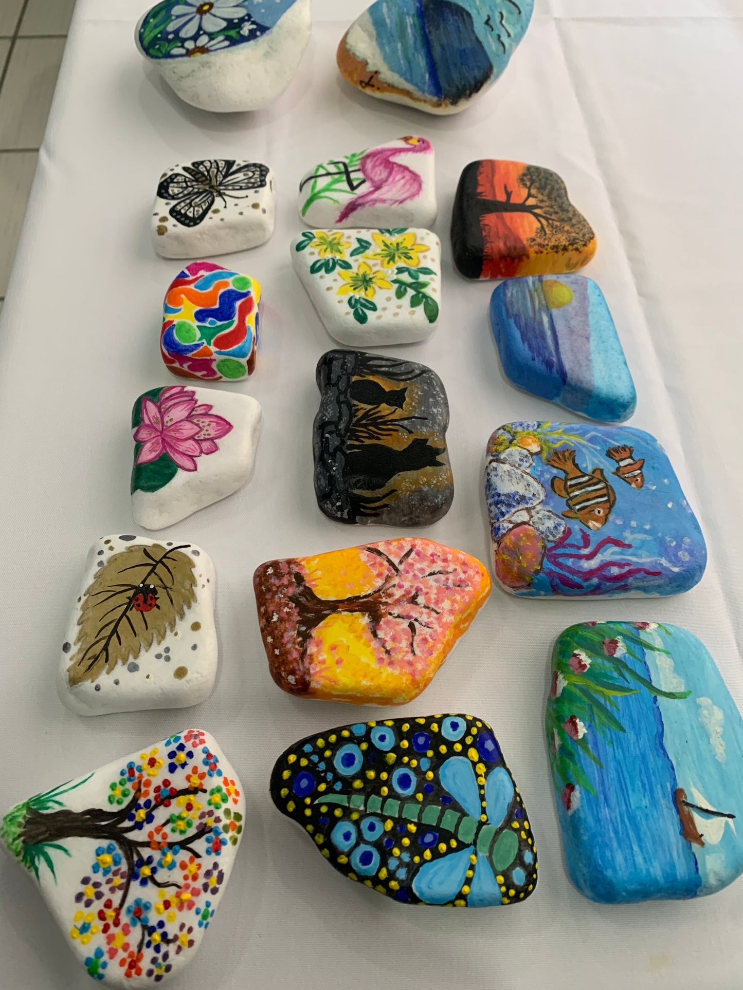 Hand painted Greek Thassos Stones