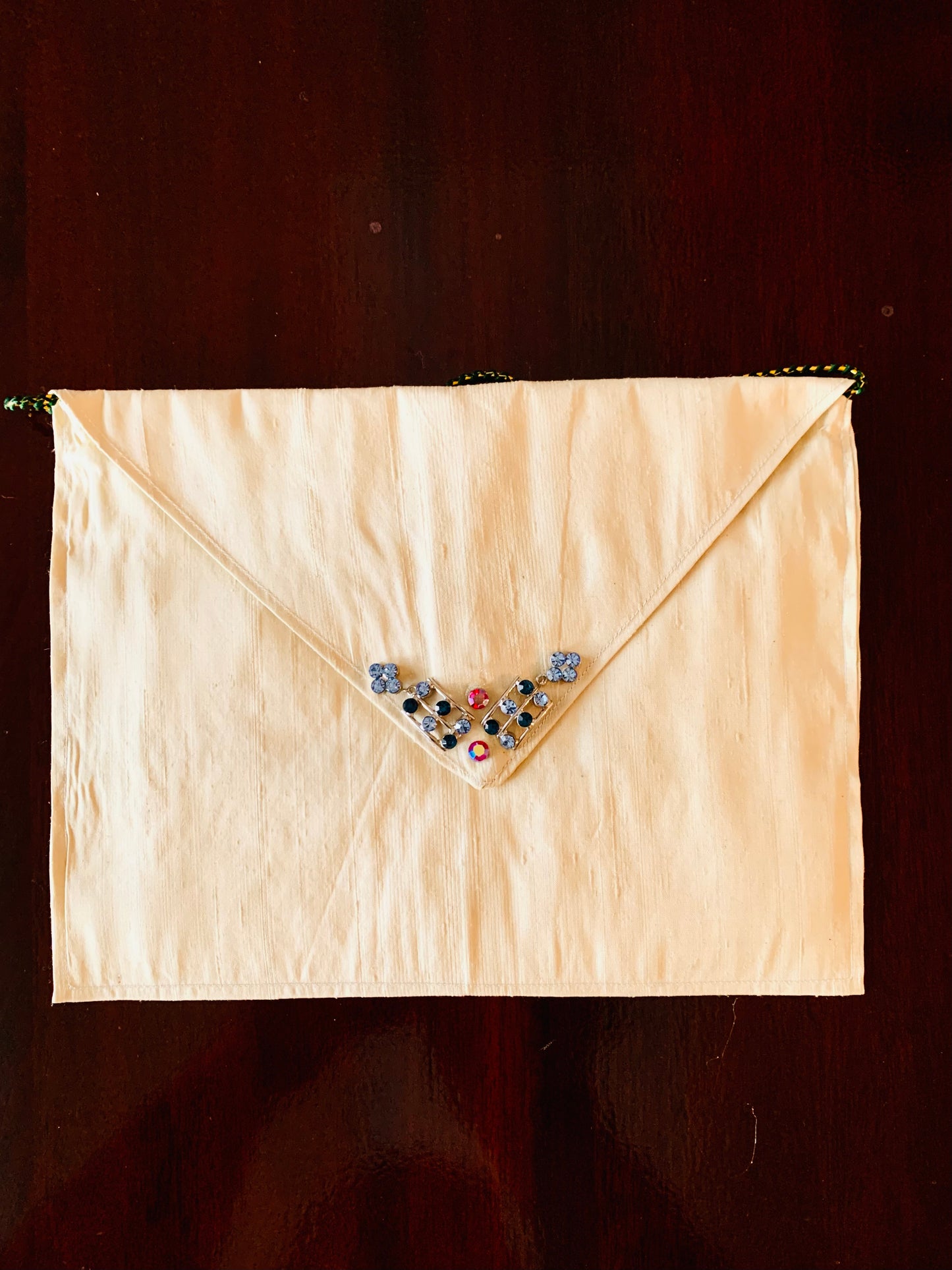 Handmade silk soft clutch