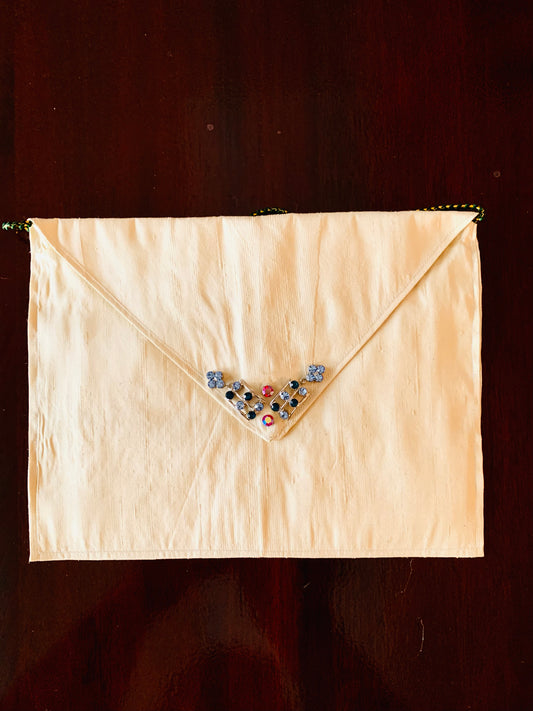 Handmade silk soft clutch