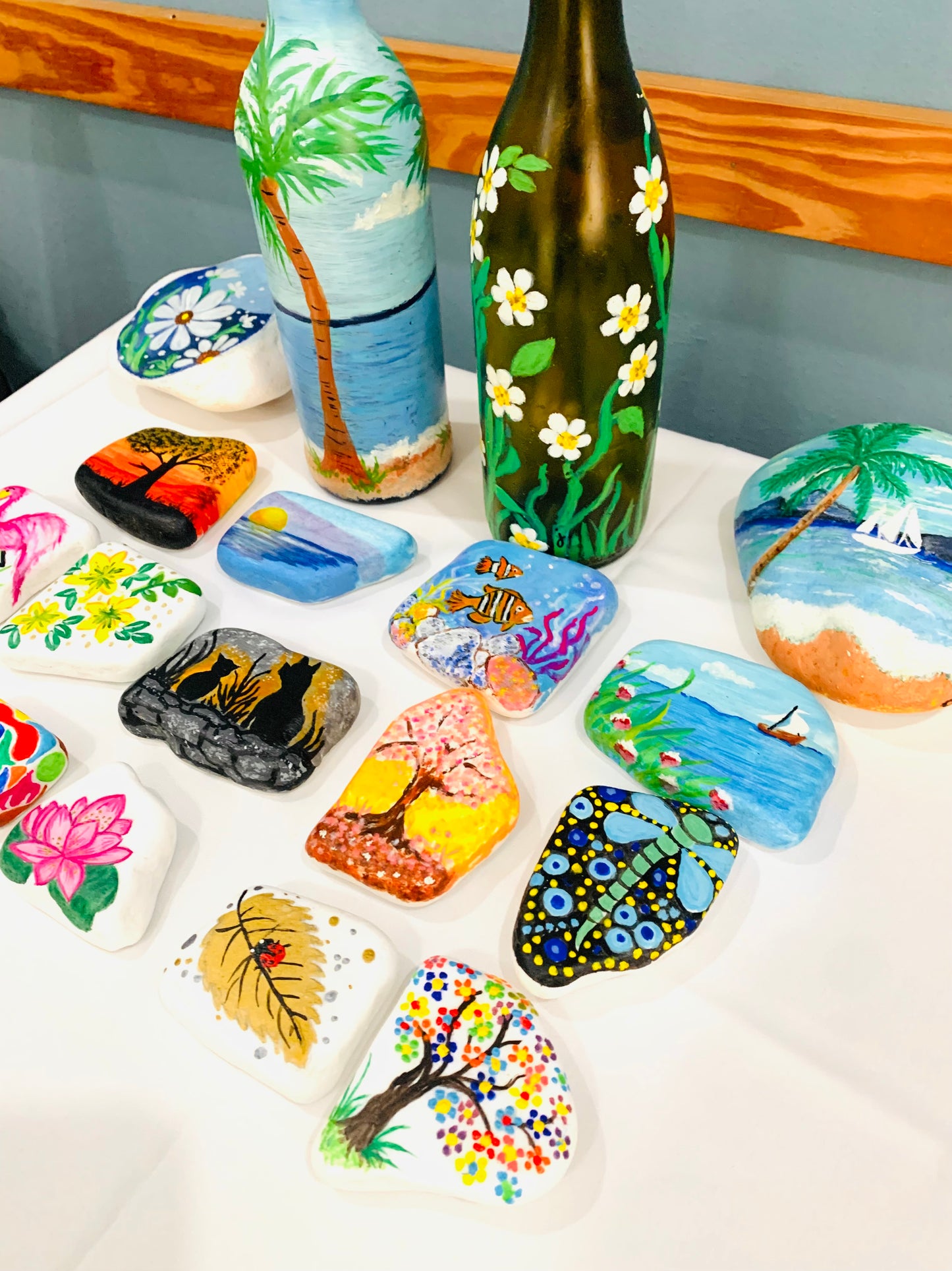 Hand painted Greek Thassos Stones