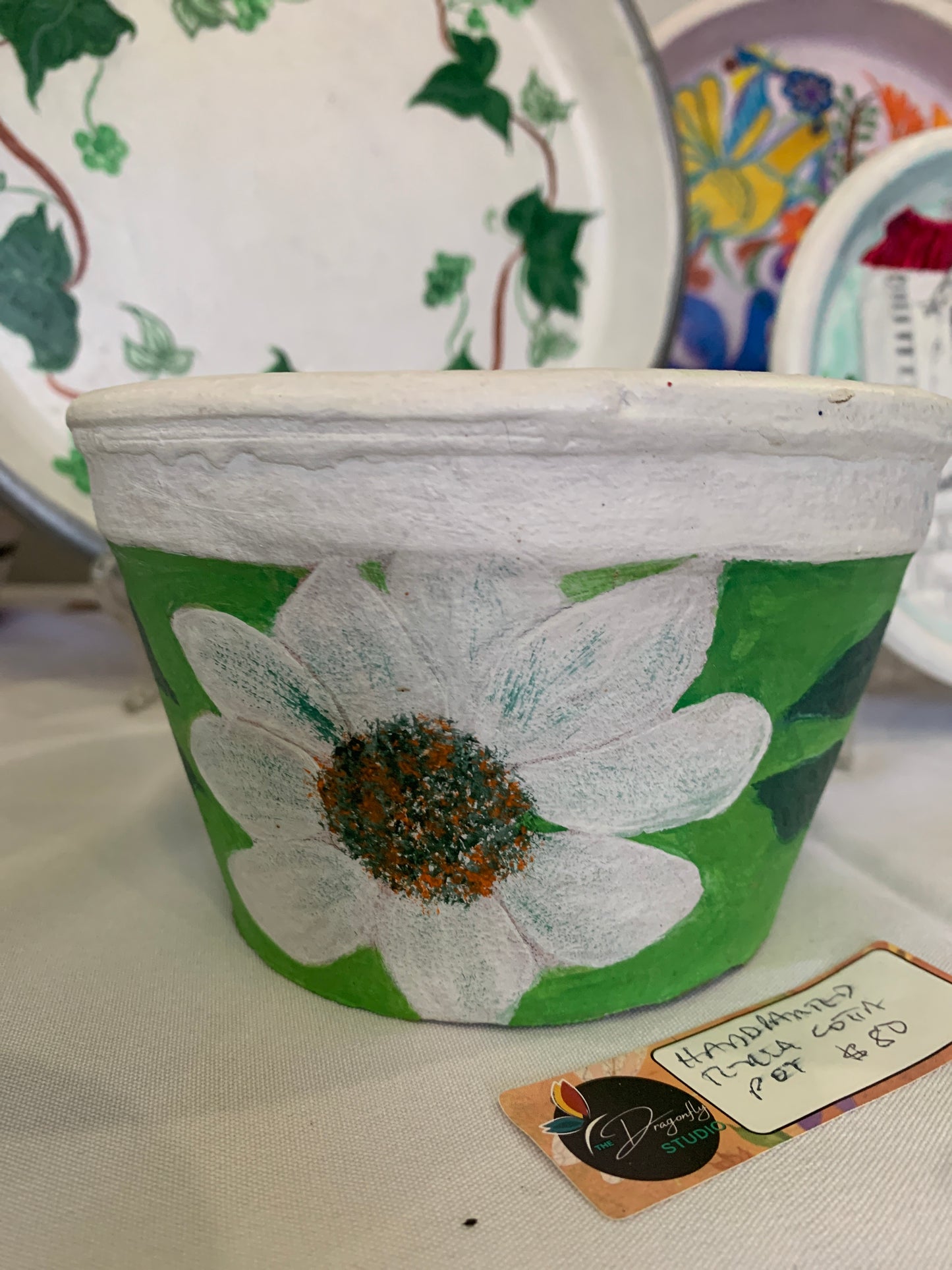 Handpainted terra cotta pots
