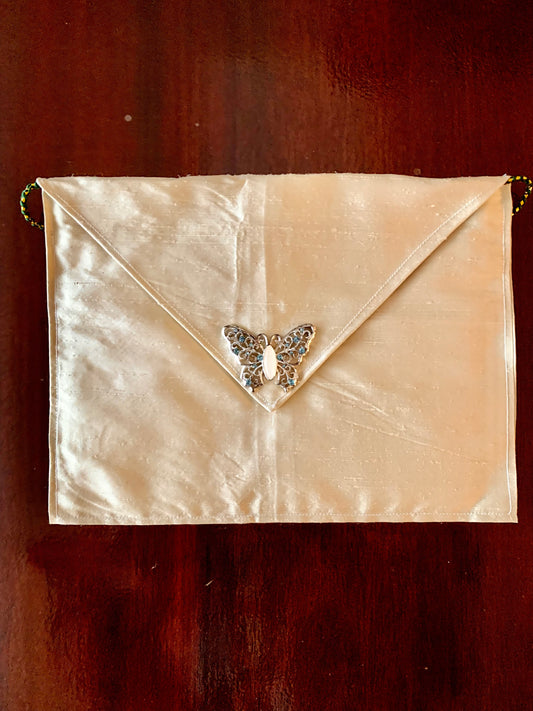 Handmade silk soft clutch