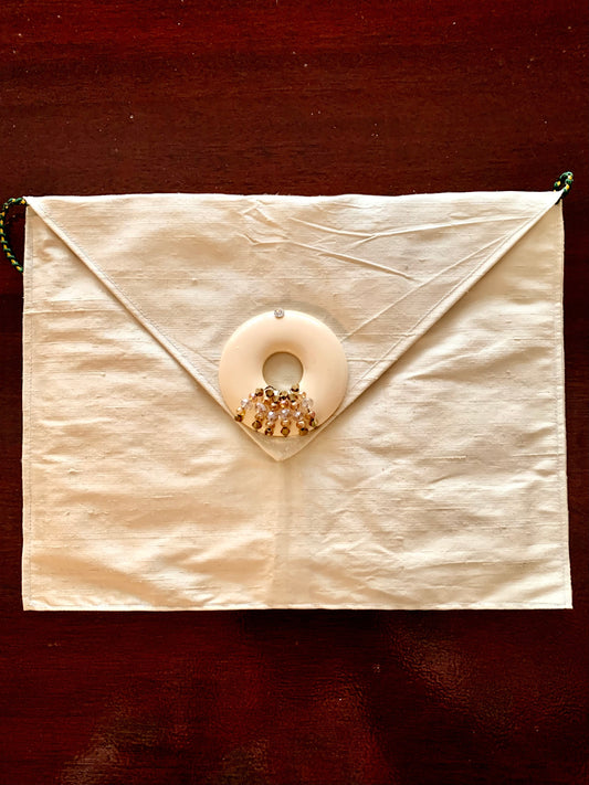 Handmade silk soft clutch