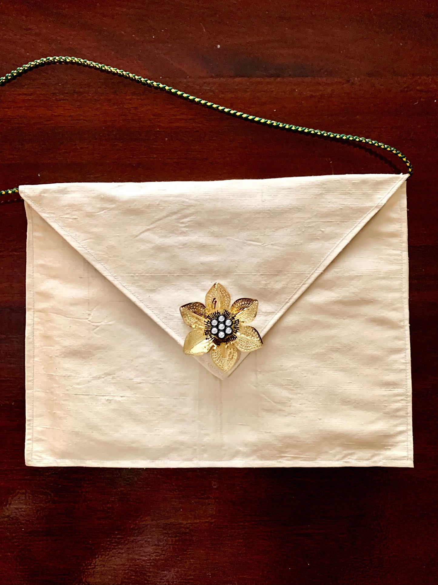 Handmade silk soft clutch