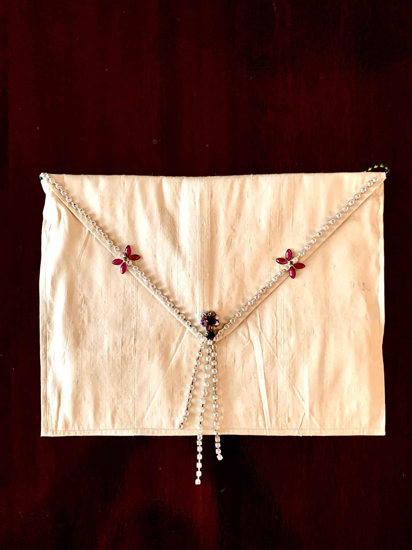 Handmade silk soft clutch