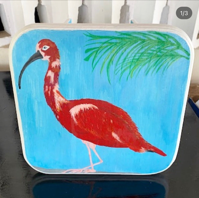 Hand painted glass top table