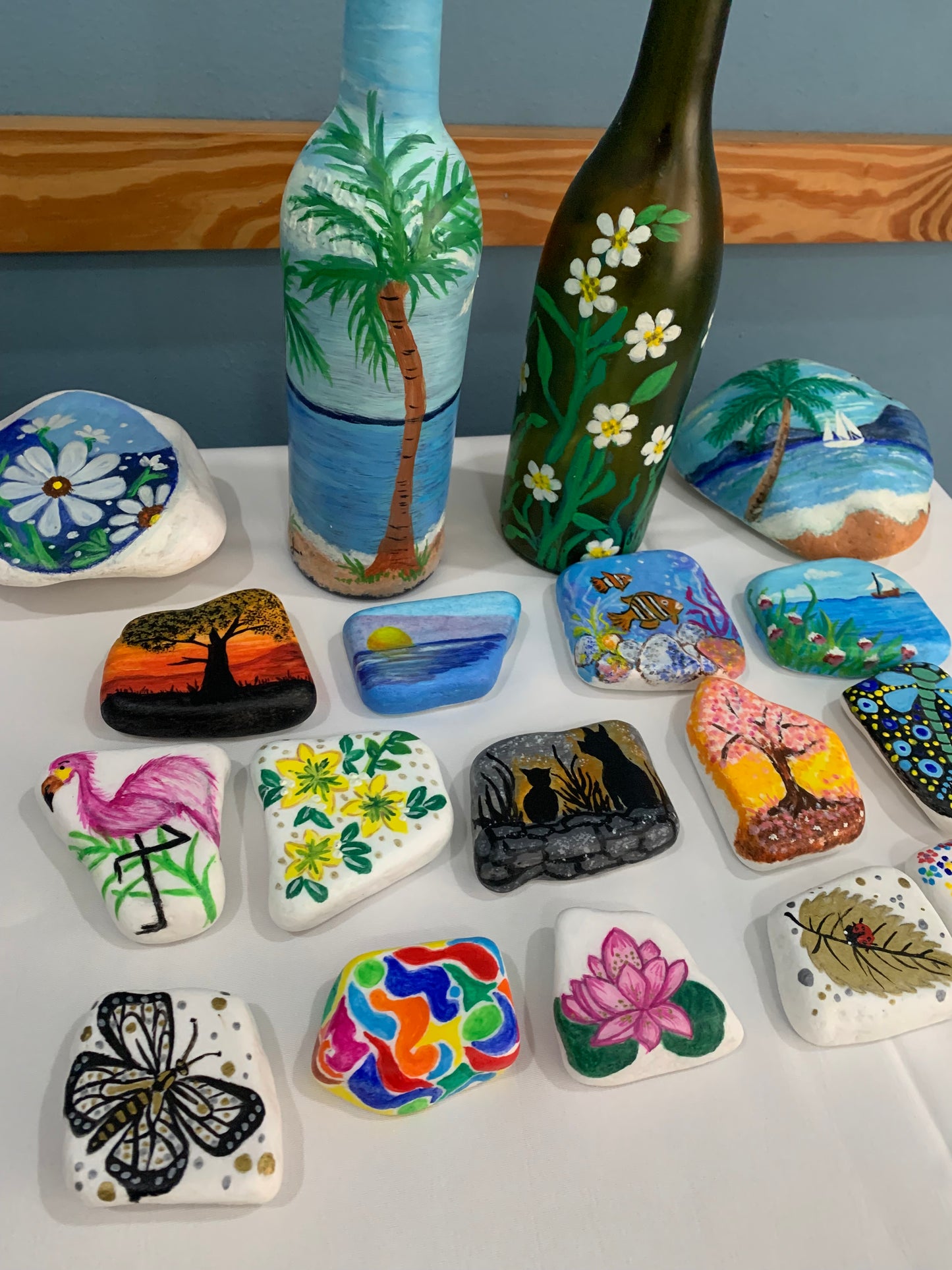 Hand painted Greek Thassos Stones