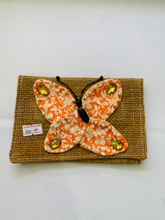 Handmade burlap clutches