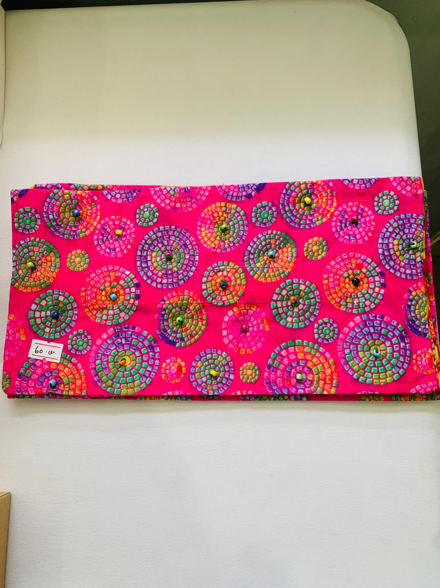 Handmade beaded cotton clutches