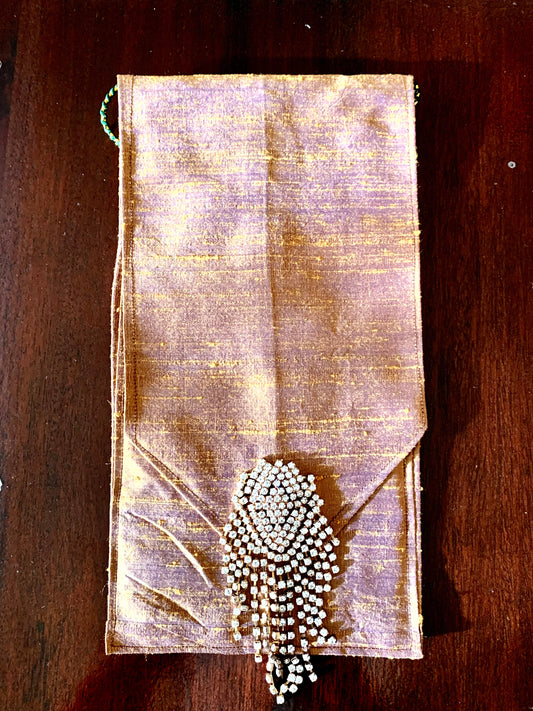 Handmade silk soft clutch