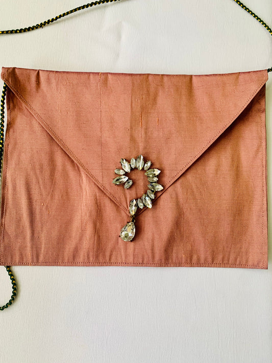 Handmade silk soft clutch