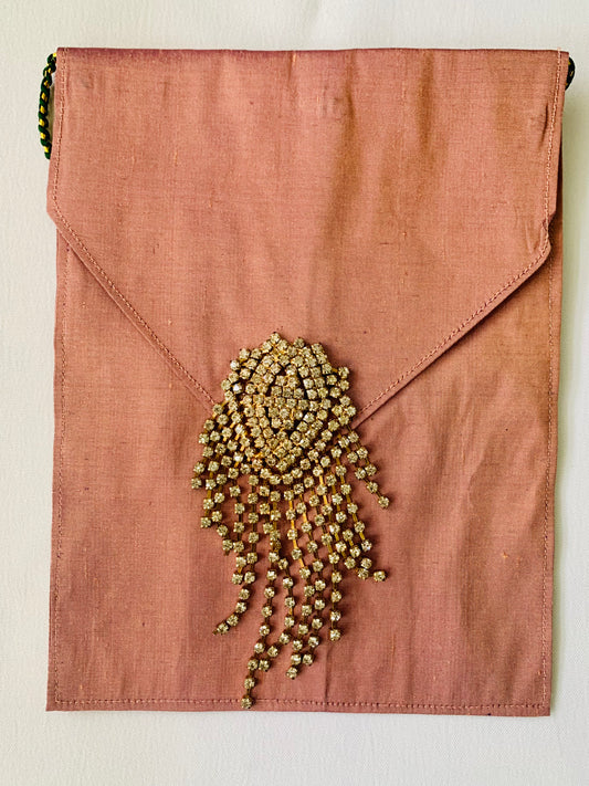 Handmade silk soft clutch