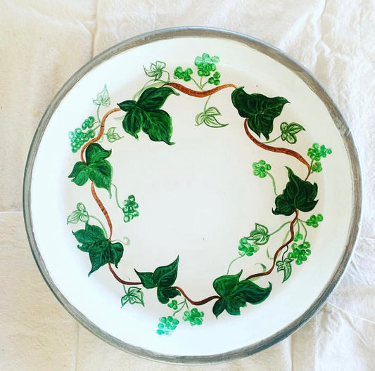 Handpainted terra cotta dish