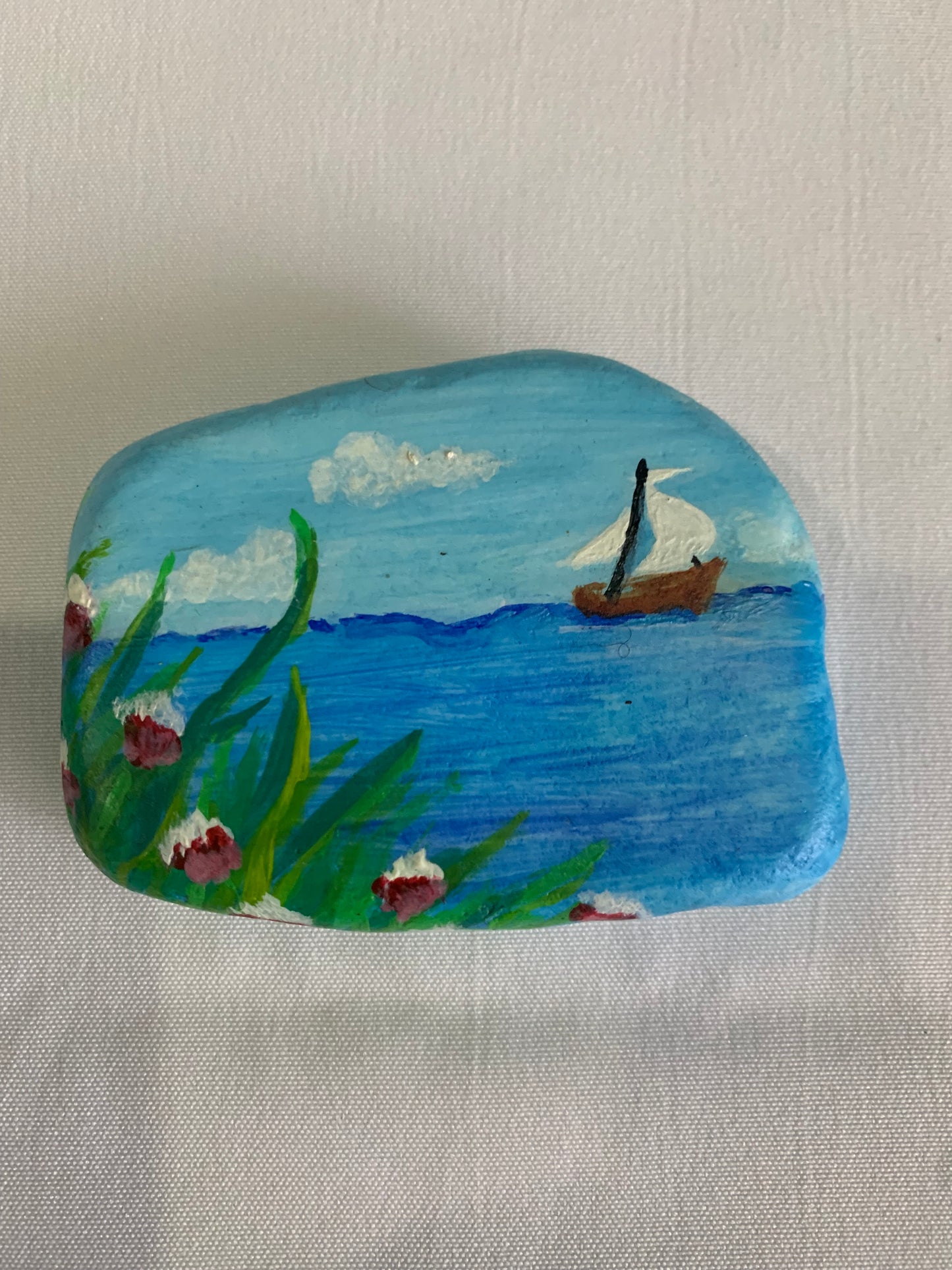 Hand painted Greek Thassos Stones