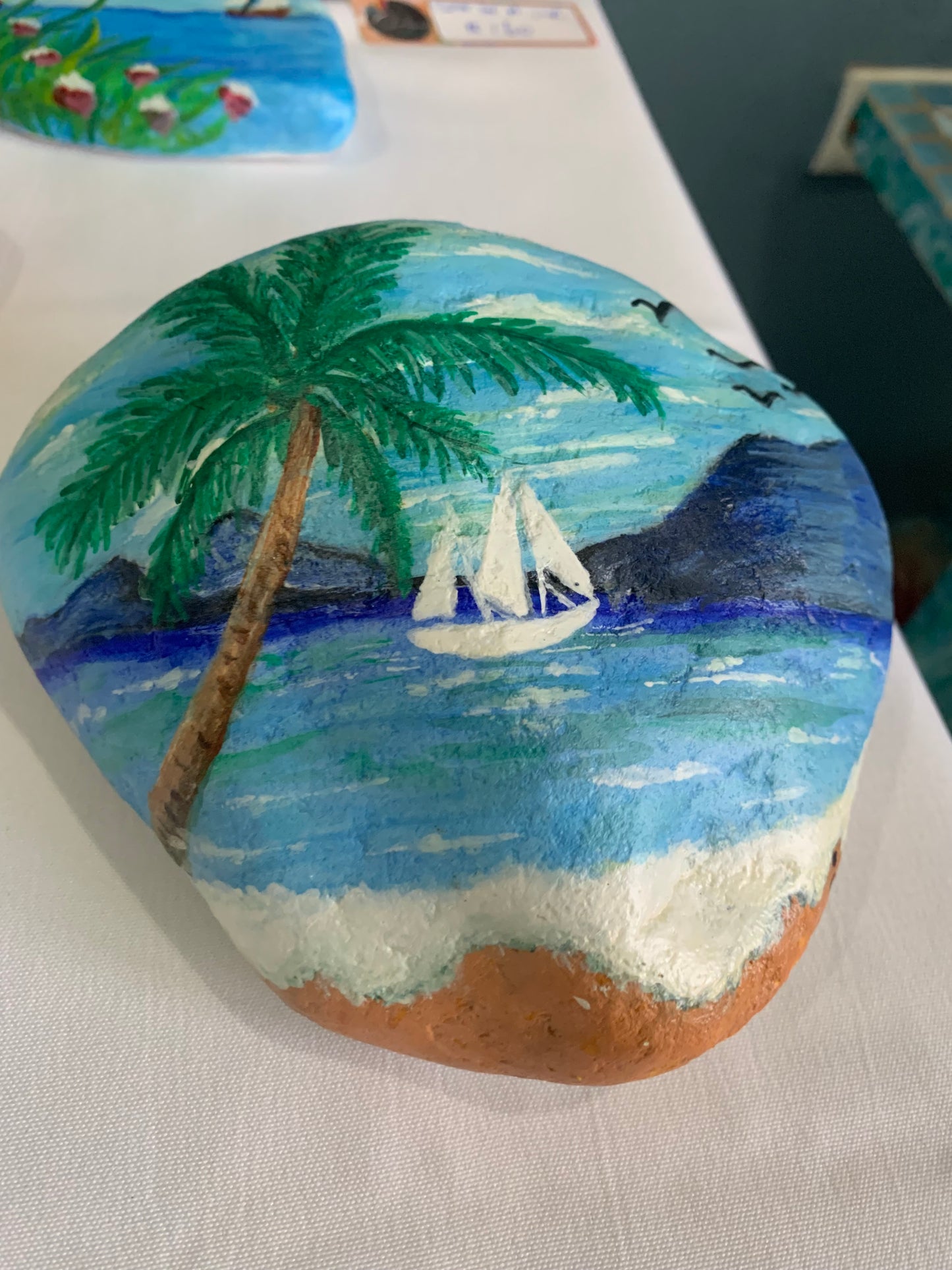 Hand painted Greek Thassos Stones